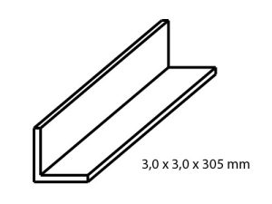 mosazný profil L 3 x 3 mm, délka 305 mm Albion Alloys a3
