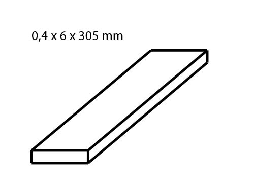 mosazný pás 0,4 x 6 mm délka 305 mm 5 ks Albion Alloys bs1m