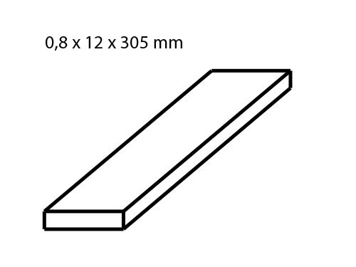 mosazný pás 0,8 x 12 mm délka 305 mm 3 ks Albion Alloys bs8m