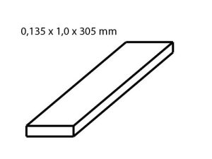 fosforbronzový pás 0,135 x 1 mm délka 305 mm 2 ks Albion Alloys pb1m