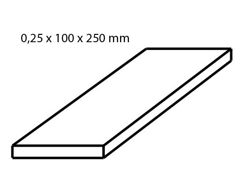 mosazný plech tloušťka 0,25 mm formát 100 x 250 mm 2 ks Albion Alloys sm2m