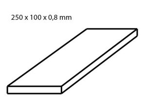 hliníkový plech tloušťka 0,8 mm formát 100 x 250 mm 2 ks Albion Alloys sm3m