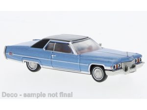 Cadillac coupe deVille světle modrý / černý 1972 Brekina 18128
