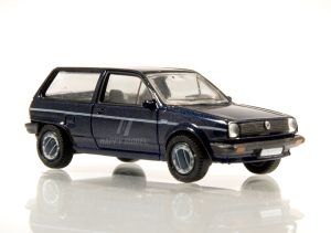 VW Polo II Fox tmavě modrá metalíza Brekina PCX870335