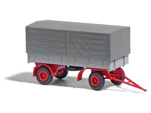 přívěs HL80 s plachtou šedý / červený Busch 53352