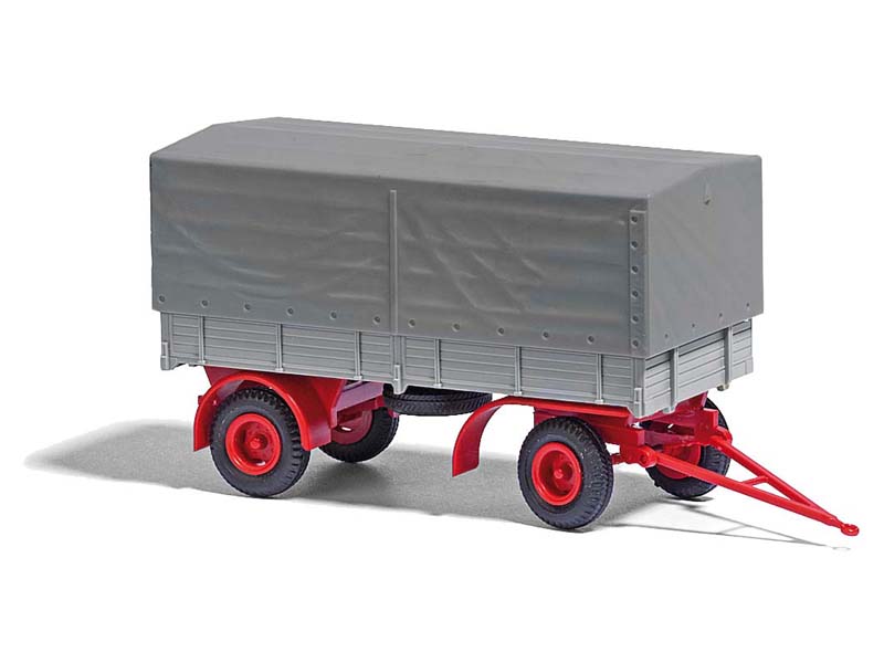přívěs HL80 s plachtou šedý / červený Busch 53352