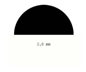 tyč půlkruhová průměr 2,0mm délka 350mm 4ks Evergreen 242