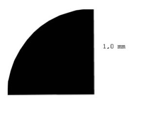 tyč čtvrtkruhová, poloměr 1mm délka 350mm 5ks Evergreen 247