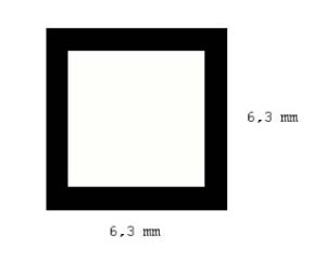 profil dutý čtvercový 6,3 x 6,3mm délka 350mm 2ks Evergreen 254