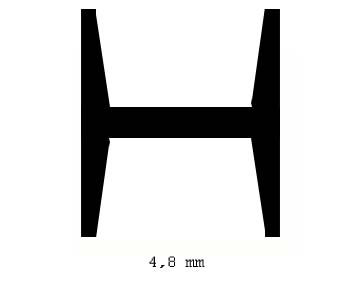 profil H 4,8mm délka 350mm 3ks Evergreen 286