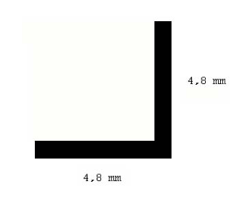 profil L 4,8mm délka 350mm 3ks Evergreen 296