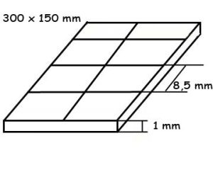 deska 150x300x1,0mm s drážkami křížem, rozteč 8.5 x 8.5mm Evergreen 4506