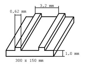 deska 150x300x1,0mm s vystupujícími žebry, rozteč 3,2mm Evergreen 4544