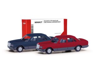 MiniKit MB S-klasse (W126) modrý a červený Herpa 013727-004