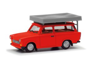 Trabant 601 červený se střešním stanem Herpa 024181-004