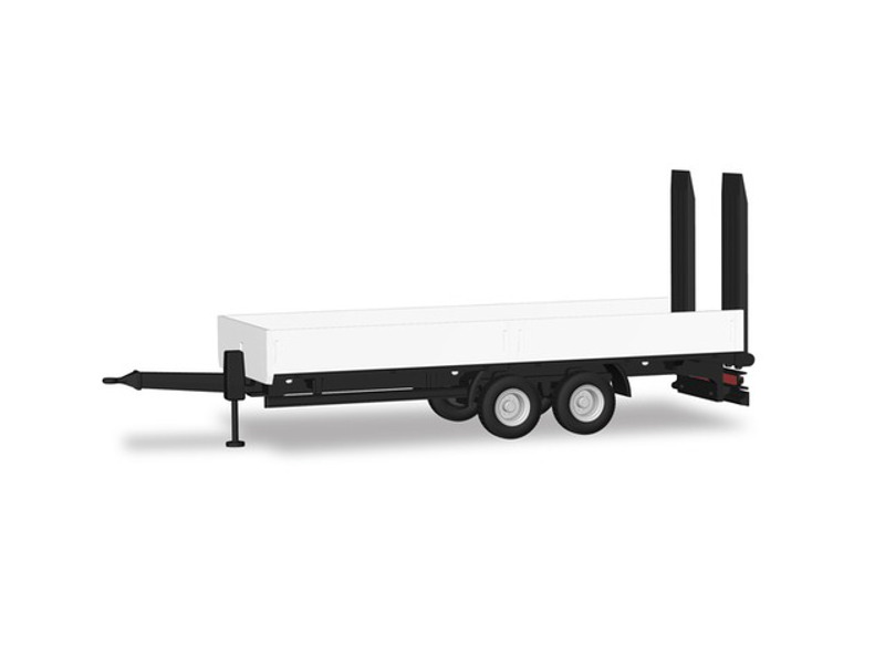 tandemový vlek nízkopodlažní s nájezdovými plošinami bílý Herpa 076913