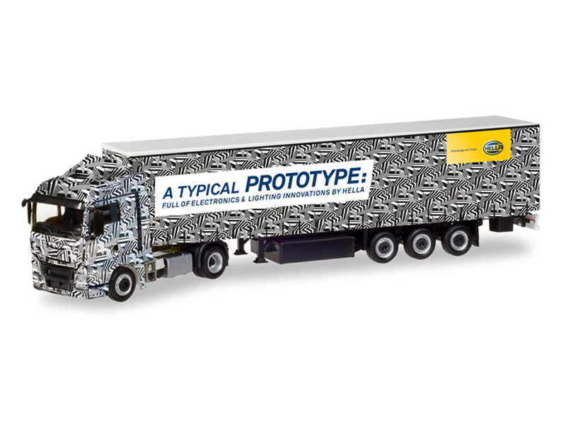 MAN TGX XLX návěs s plachtou Hella Erlkönig Truck Herpa 308434