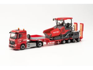 MB Actros s podvalníkovým návěsem a finišerem Herpa 314664