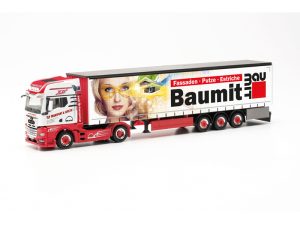 MAN TGX GX plachtový návěs TLP baumit Herpa 316668