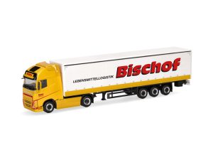 Volvo FH GL XL electric plachtový návěs Bischof Herpa 319348