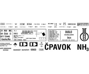 obtisk na 4-osý kotlový vůz Uachs/Ra DUSLO ŠAĽA (70. léta) Obtisky Jiran n0410