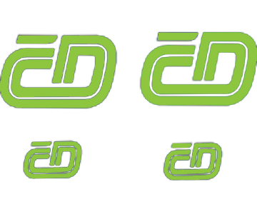 obtisk loga ČD - 2 velká plus 2 malá zelená Obtisky Jiran t0102z