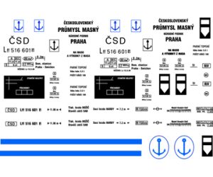 obtisk na 2-osý vůz Lff pro prámovou přepravu Obtisky Jiran t0305