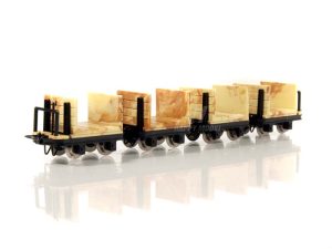 plošinový vůz s čely 2x s brzdou 2x bez brzdy Minitrains 3114