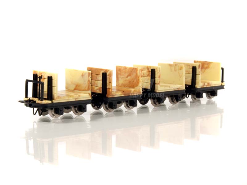 plošinový vůz s čely 2x s brzdou 2x bez brzdy Minitrains 3114