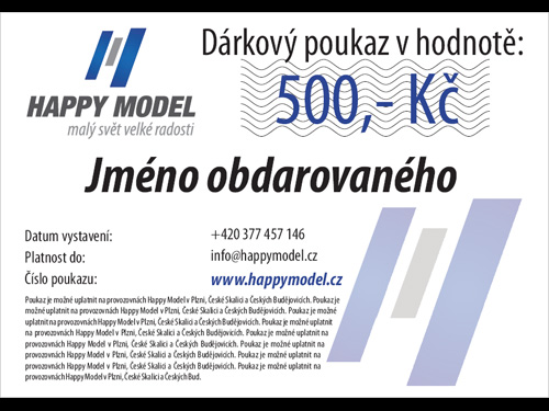 Dárkový poukaz 500,-Kč Happy Model 500