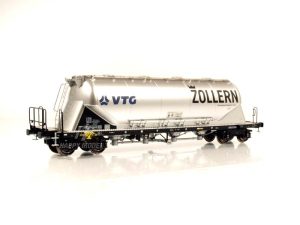 vůz na přepravu cementu Uacns VTG-ZOLLERN stříbrný VI.epocha Nürnberger Modelleisenbahnen 503622