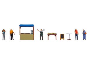 svět postav a motivem "Prodejní stánek s rybami" Noch 16228