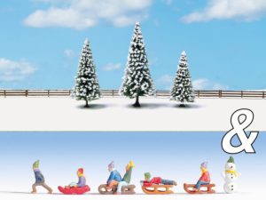 děti na sněhu a zasněžené jedle - doprodej Noch 94016