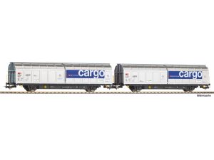 set vozů Habbillnss s posuvnými stěnami CH-SBB Cargo Piko 28309