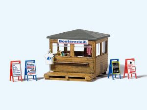 kiosek s půjčovnou lodí Preiser 17314