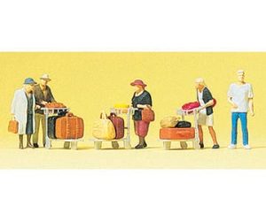 cestujíci se vozíky na zavazadla Preiser 75033