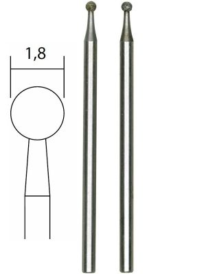 diamantové stopkové brousky (koule 1,8 mm) - 2 ks Proxxon 28222