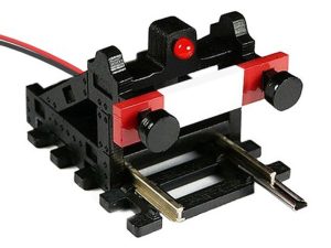 koncovka koleje H0/00 s kolejí černá osvětlená Proses PBF-HO-02