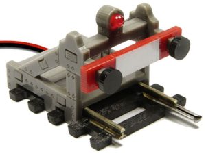 koncovka koleje H0/00 s kolejí šedá osvětlená Proses PBF-HO-04