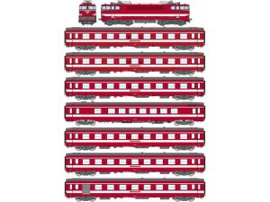 set vlaku Capitole 1967-1969 elektrická lokomoiva BB 9281 a 7osobních vozů RAILS EUROP EXPRESS CM016