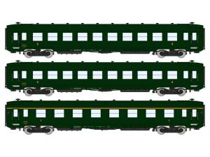 set osobních vozů 1. a 2. třídy A8 a B10 SNCF RAILS EUROP EXPRESS VB389