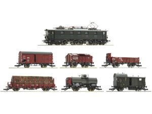 set nákladního vlaku s elektrickou lokomotivou E52 22 DRG Roco 61492