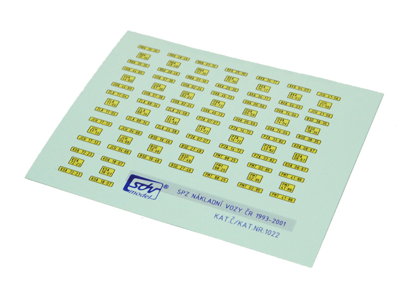 sada SPZ nákladní civilní ČR SDV 1022