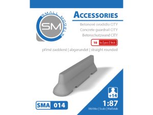 betonové svodidlo CITY - přímé zaoblené (10 ks) Small Models 014
