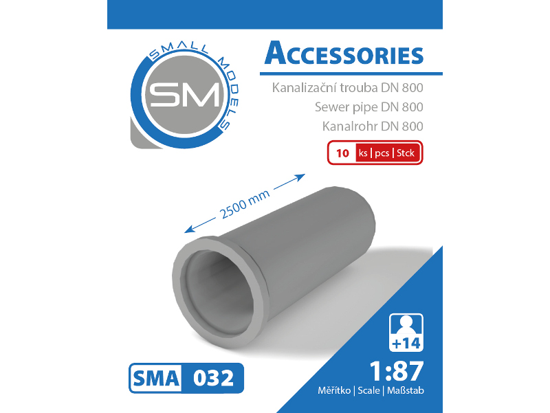 kanalizační roura DN 800, L=2500mm 10ks sma 032