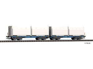 dvojitý kontejnerový vůz InnoWaggon 2x40ft WoodTainer Tillig 15080