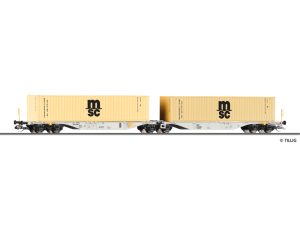 dvojitý kontejnerový vůz Sggmrs AAE Tillig 18077