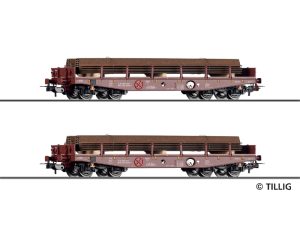 set plošinových vozů s nákladem TSS Cargo a.s. Tillig 70073