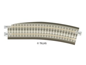 kolej oblouková R 353mm dolpňková k obloukové výhybce pravé na podloží šedá Tillig 83775