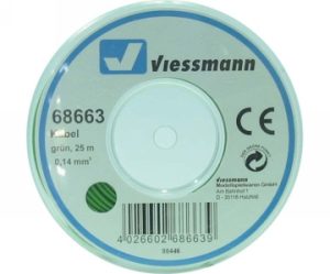kabel 0,14mm 25m zelený Viessmann 68663
